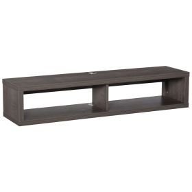 HOMCOM Floating TV Stand Wall Mounted Media Console Storage Shelf Dark Grey for Living Room Home Office