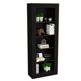 Poros Bookcase with Vertical Design and Five Storage Shelves