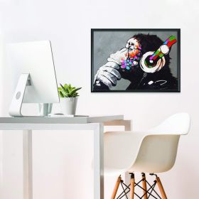 Banksy Monkey Graffiti Wall Art Poster 22x16 inches For Guys Gamer Room Music Decor