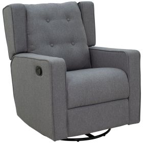 HOMCOM Wingback swivel recliner chair glider rocking chair for Nursery with Button Tufted, Padded Single Home Theater Seater for Living Room Bedr
