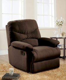 Chocolate Glider Recliner with Pillow Top Armrest