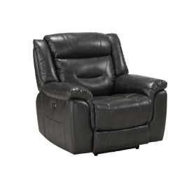 Grey Power Recliner with USB Port