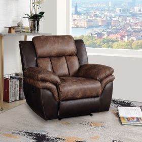 Toffee and Espresso Polished Tufted Recliner