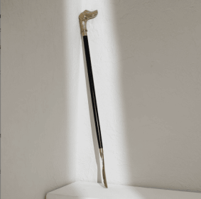 Metal Handle Wooden Long Shoe (Option: Black2)