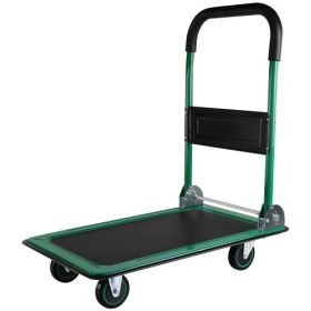 Mobile Platform Trolley Home Large Foldable Cart Cart Cart 330 Lb Capacity Heavy Duty Saving Space-Saving Foldable Swivel Pusher Flat Bed Car Una (Color: Green)