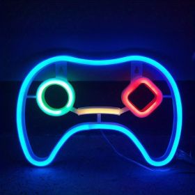 1pc, LED Gaming Neon Gaming Controller Shape LED Logo Light, Gaming Player Gift, Home Decor, Bedroom Decor, Room Decor, Indoor Decor, Wedding Dec (Color: Blue Tone, Model: Neon Sign)