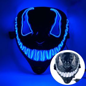 Halloween Mask LED Light Up Mask for Adults Neon Glow Masks (Color: Blue)