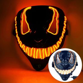 Halloween Mask LED Light Up Mask for Adults Neon Glow Masks (Color: Orange)