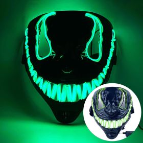 Halloween Mask LED Light Up Mask for Adults Neon Glow Masks (Color: Green)