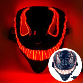 Halloween Mask LED Light Up Mask for Adults Neon Glow Masks (Color: Red)