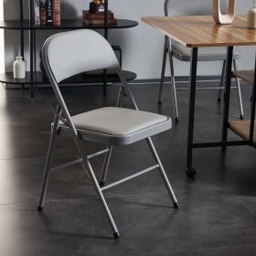 4PCS Plastic Outdoor Folding Chair with 330 lbs Weight Capacity Comfortable Activity Chair - Lightweight Folding Chair for Indoor and Outdoor Din (Color: Gray)