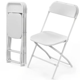 4PCS Plastic Outdoor Folding Chair with 330 lbs Weight Capacity Comfortable Activity Chair - Lightweight Folding Chair for Indoor and Outdoor Din (Color: White)